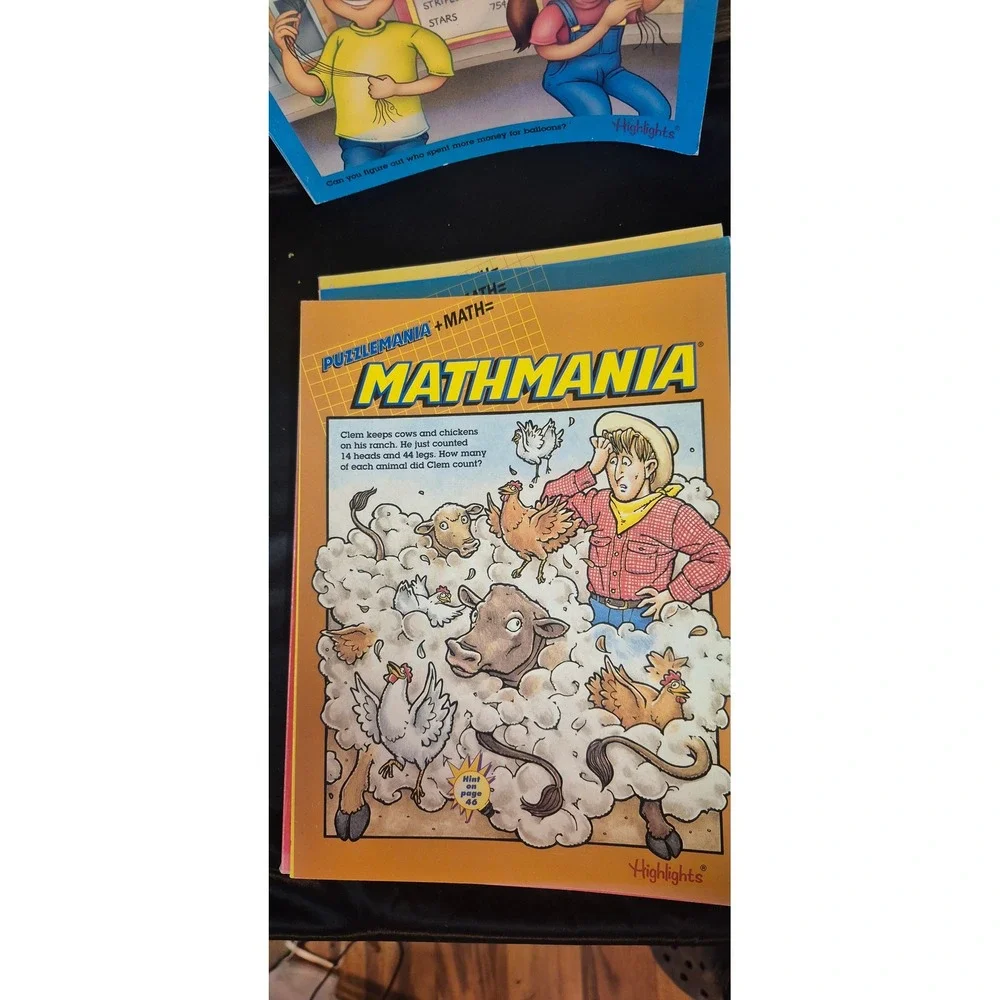 Highlights Puzzlemania Mathmania Activity Books Lot of 6 Educational Puzzles